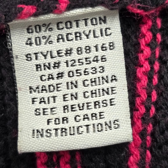 Habitat‎ Clothes Sweater Womens Medium Black Pink Striped Knit Cowl Neck - Picture 5 of 11